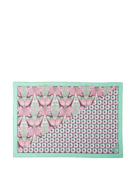  Prada Printed Cotton Beach Sarong - Green 
