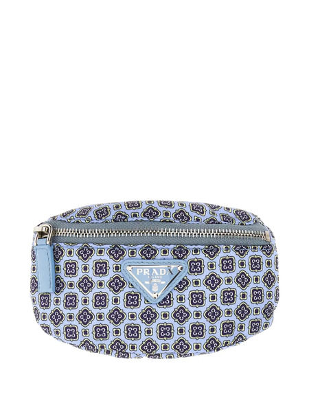  Prada Printed Logo Wallet - Blue 