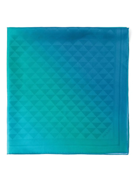  Prada Printed Silk Scarf - Blue 