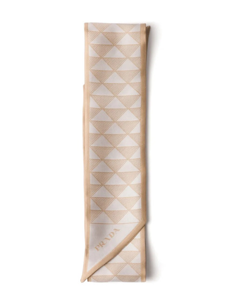  Prada Printed Silk Scarf - Neutrals 