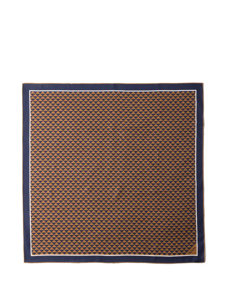  Prada Printed Silk Twill Scarf - Blue 