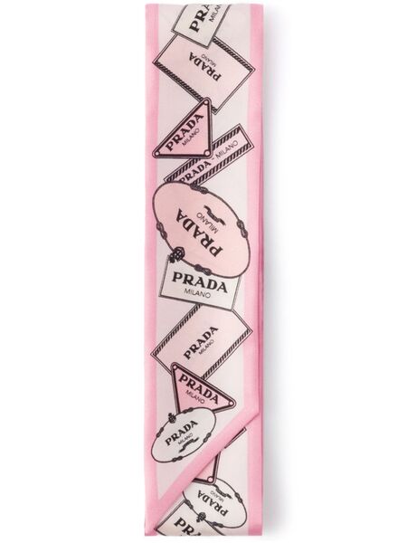  Prada Printed Twill Scarf - Pink 