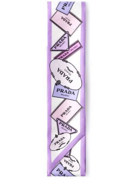  Prada Printed Twill Scarf - Purple 