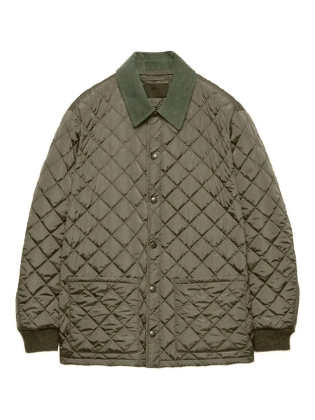  Prada Quilted Corduroy-collar Jacket - Green 