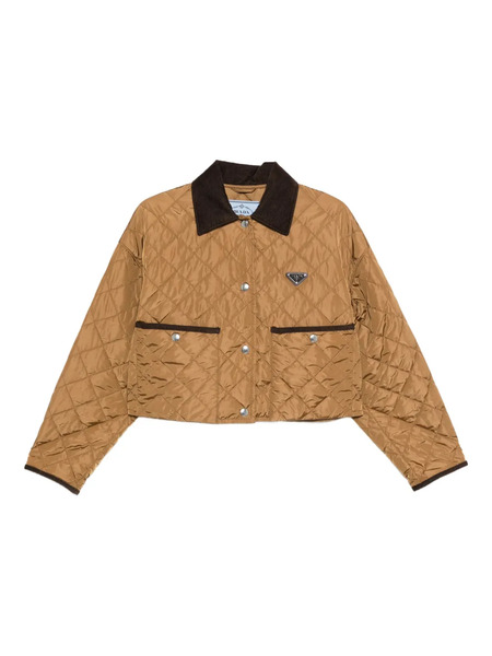  Prada Quilted Corduroy-collar Jacket - Neutrals 
