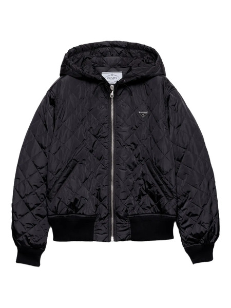  Prada Quilted Hooded Jacket - Blue 
