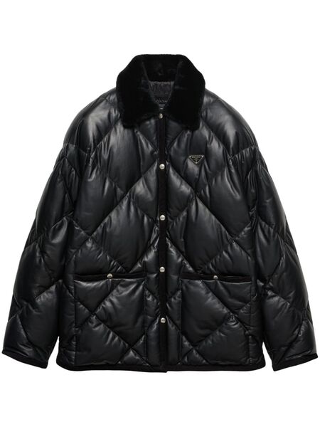  Prada Quilted Leather Jacket - Black 