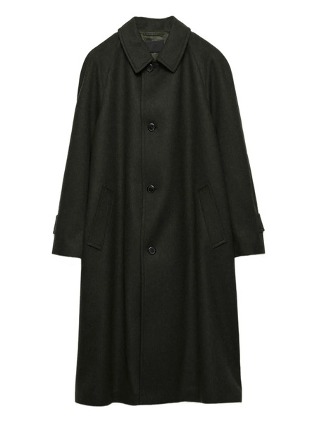  Prada Raglan Sleeve Wool Coat - Green 