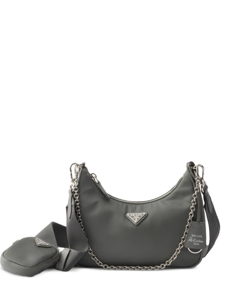  Prada Re-edition 2005 Re-nylon Shoulder Bag - Grey 