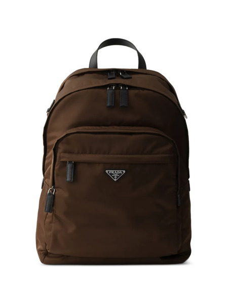  Prada Re-nylon And Saffiano Leather Backpack - Brown 
