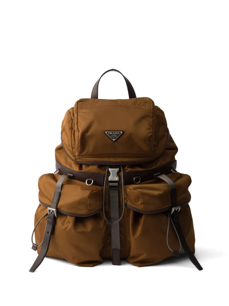  Prada Re-nylon Buckled Backpack - Brown 