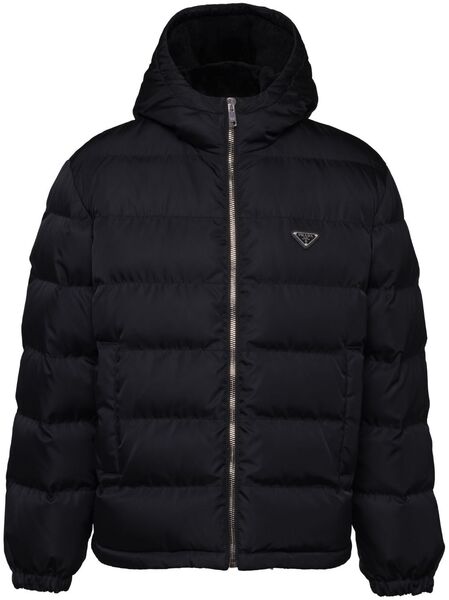  Prada Re-nylon Cropped Down Jacket - Black 