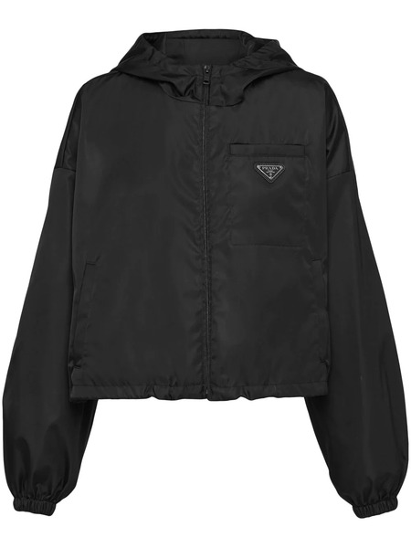  Prada Re-nylon Cropped Jacket - Black 