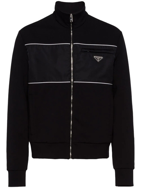  Prada Re-nylon Panelled Zip-up Jacket - Black 