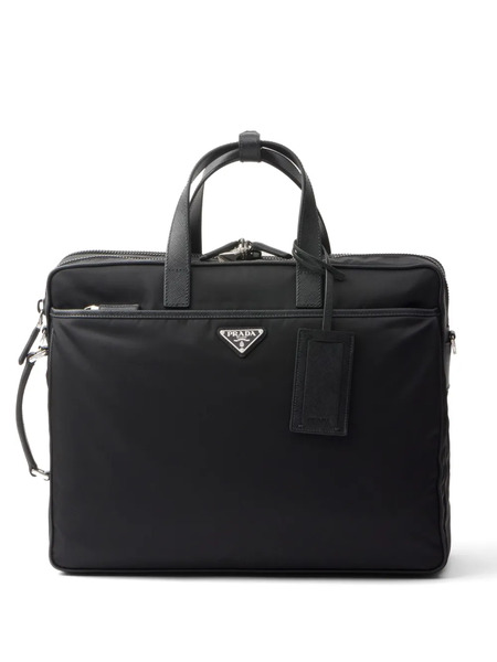  Prada Re-nylon Saffiano-leather Briefcase - Black 