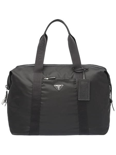  Prada Re-nylon Triangle Logo Holdall Bag - Black 