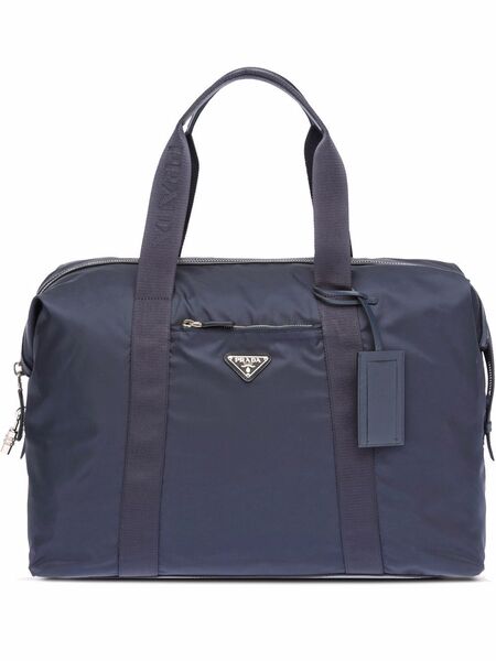  Prada Re-nylon Triangle Logo Holdall Bag - Blue 