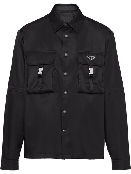  Prada Re-nylon Triangle-logo Shirt - Black 