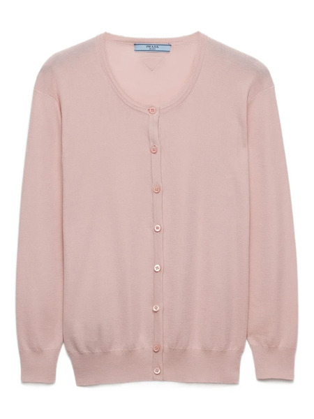  Prada Ribbed Button-fastening Cardigan - Pink 