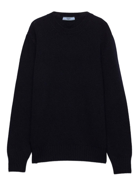  Prada Ribbed Crew-neck Sweater - Blue 