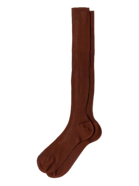 Prada Ribbed Knee-high Socks - Brown 