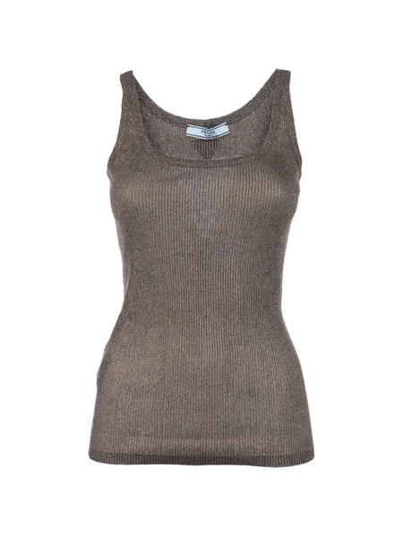  Prada Ribbed Tank Top - Brown 
