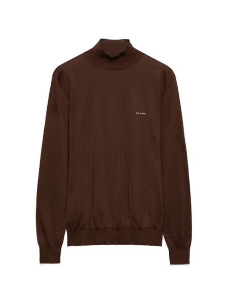  Prada Ribbed Turtleneck Sweater - Brown 