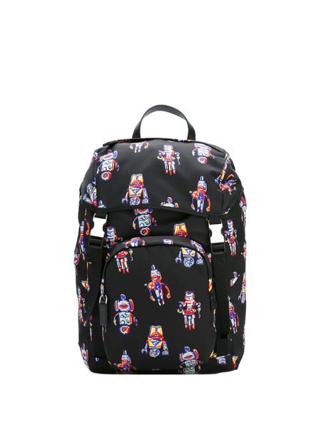  Prada Robot-print Backpack - Black 