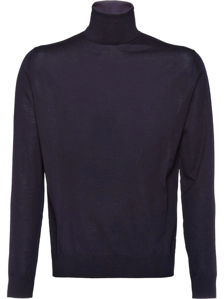  Prada Roll-neck Wool Jumper - Blue 
