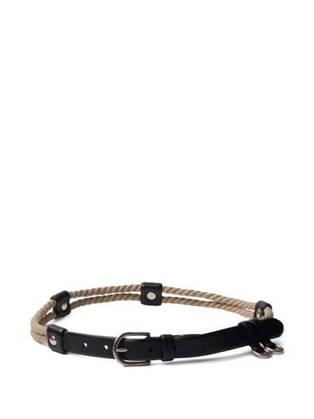  Prada Rope-detail Leather Belt - Black 