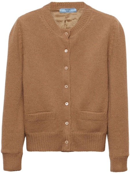  Prada Round-neck Wool-knit Cardigan - Brown 