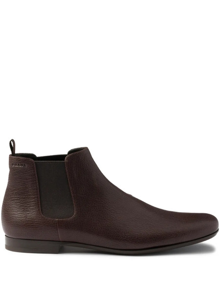  Prada Round-toe Leather Chelsea Boots - Brown 