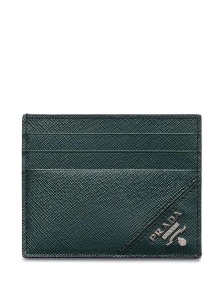  Prada Saffiano Leather Card Holder - Green 