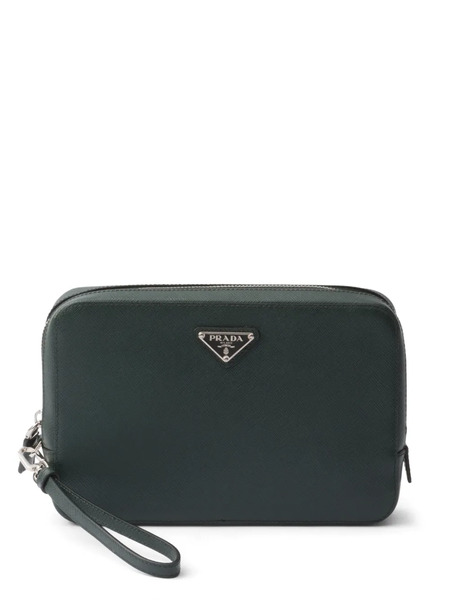  Prada Saffiano Leather Clutch Bag - Green 