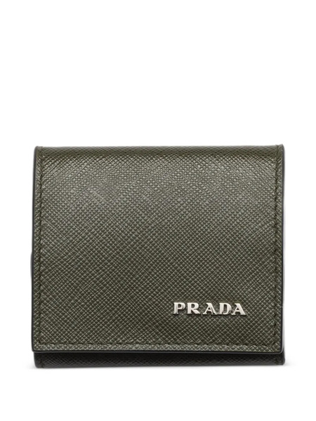  Prada Saffiano-leather Coin Purse - Green 