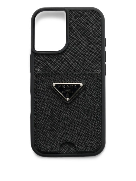  Prada Saffiano Leather Iphone 16 Case - Black 