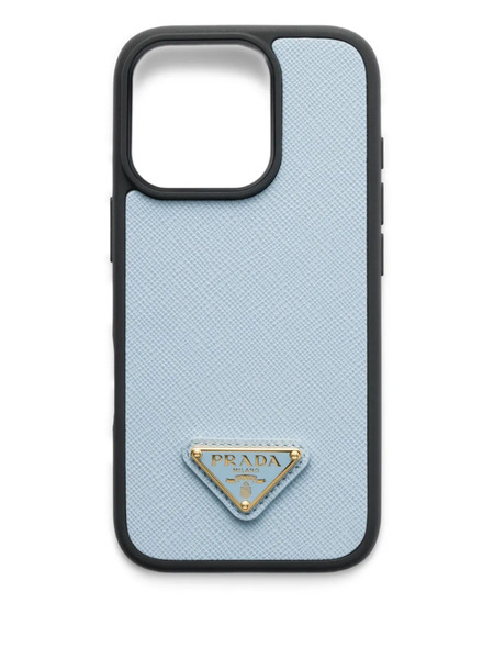  Prada Saffiano Leather Iphone 16 Pro Case - Blue 