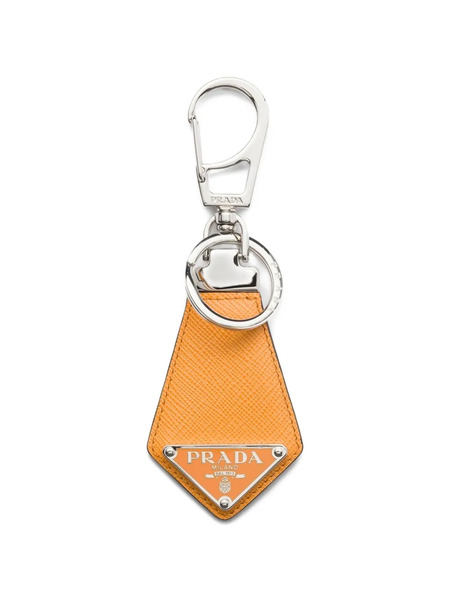  Prada Saffiano Leather Keychain - Orange 