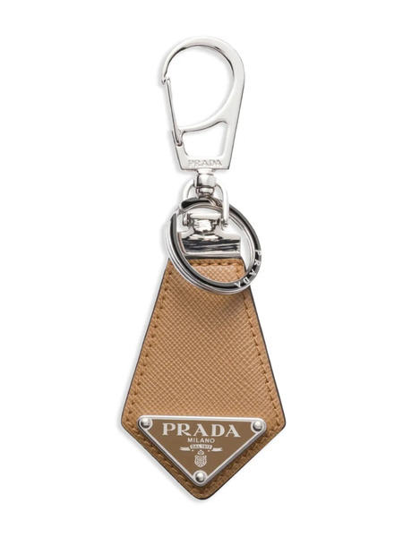  Prada Saffiano-leather Keyring - Brown 