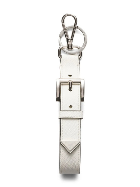  Prada Saffiano Leather Keyring - White 