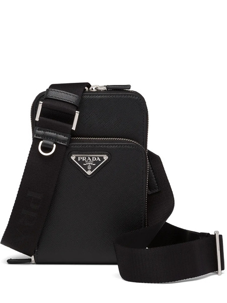  Prada Saffiano-leather Phone Case - Black 