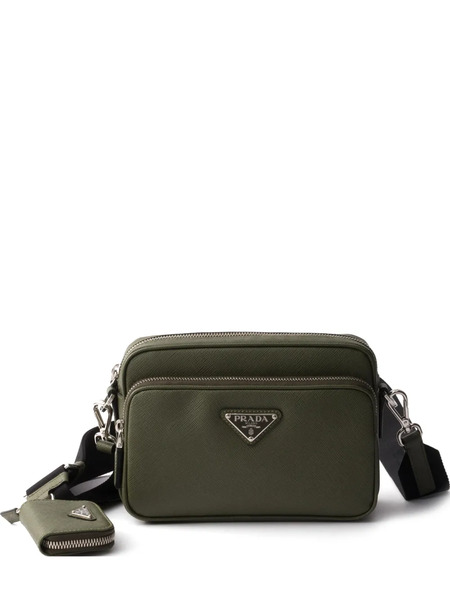  Prada Saffiano Leather Shoulder Bag - Green 