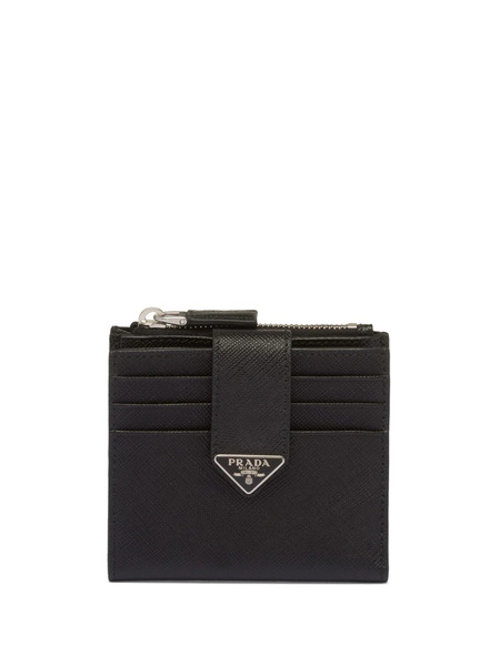  Prada Saffiano Logo-plaque Wallet - Black 