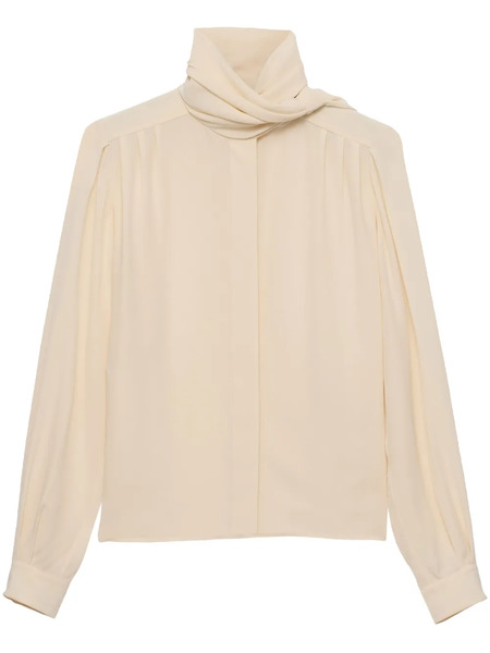  Prada Scarf-detail Shirt - Neutrals 