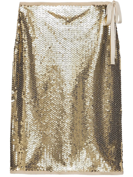  Prada Sequinned Skirt - Gold 