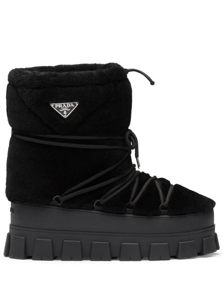  Prada Shearling Après Ski Boots - Black 