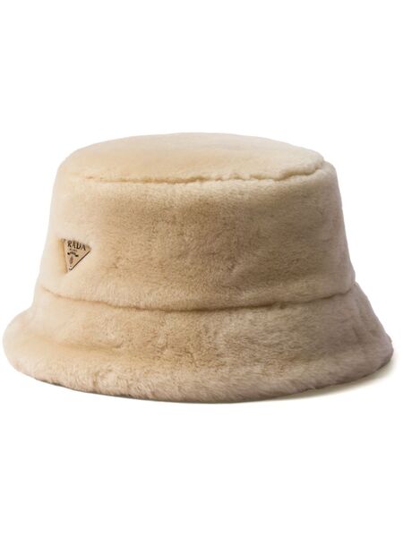  Prada Shearling Bucket Hat - Neutrals 