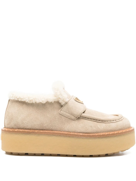  Prada Shearling Loafers - Neutrals 