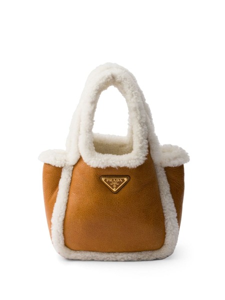  Prada Shearling Mini Bag - Brown 