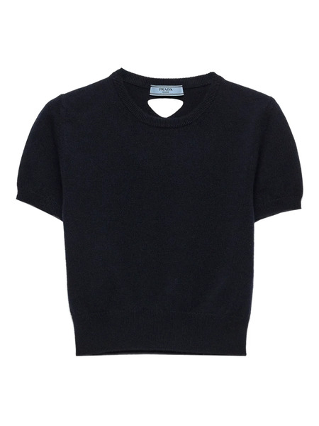  Prada Short-sleeve Crew-neck Sweater - Blue 